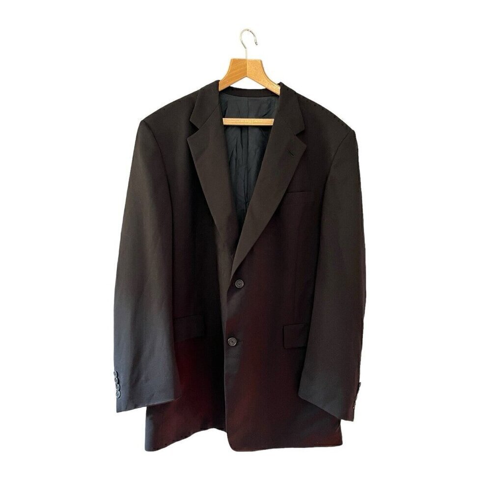 HART SCHAFFNER MARX GOLD TRUMPETER Mens 46L Black Wool Blazer Sports Coat Jacket